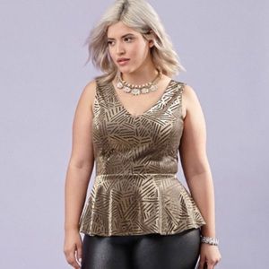 Forever 21 Gold Peplum Top